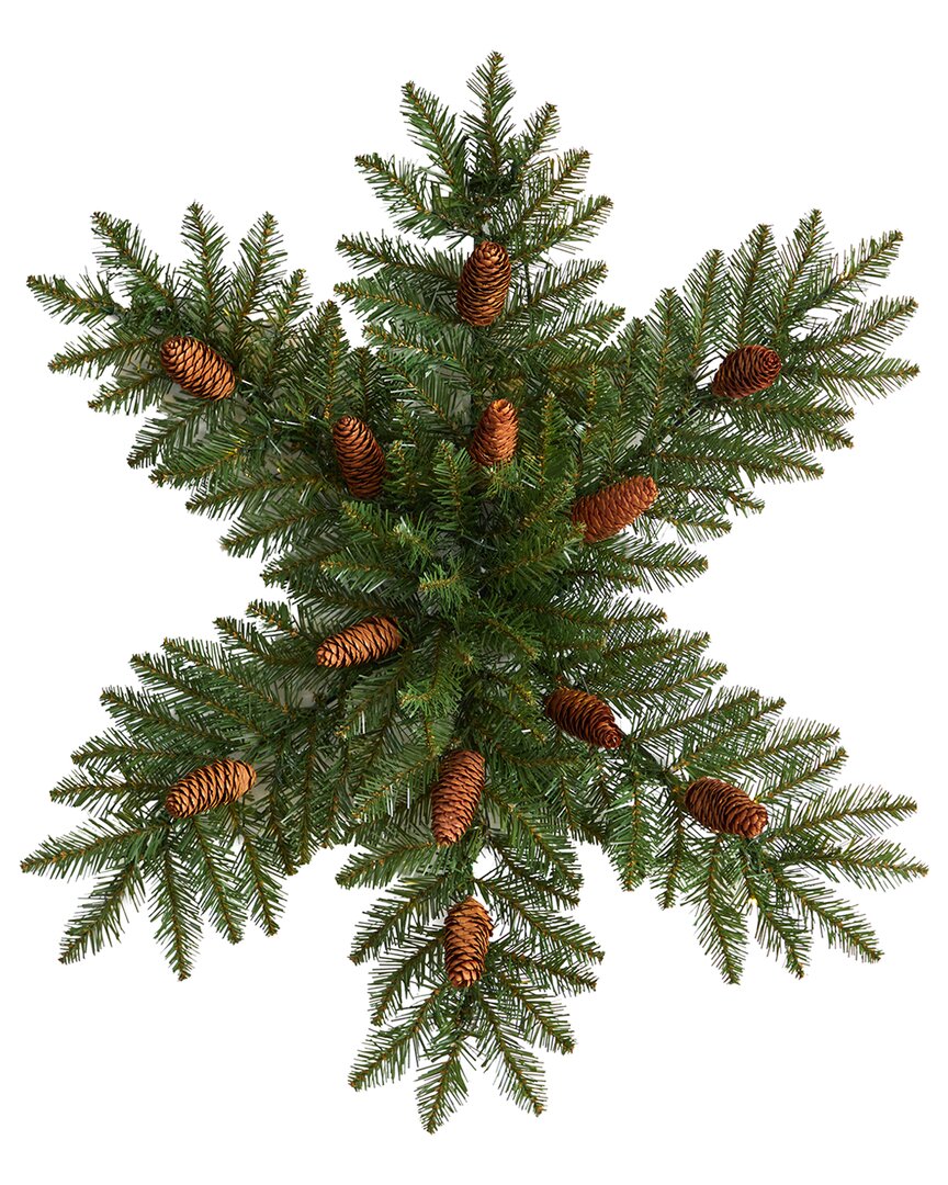 30In. Pre-Lit Snowflake Artificial Dunhill Fir Wreath