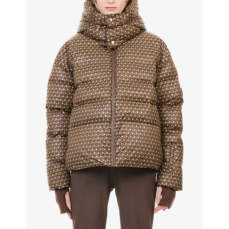 Womens Chocolate/Gold Apricity Nylon Ski Jacket
