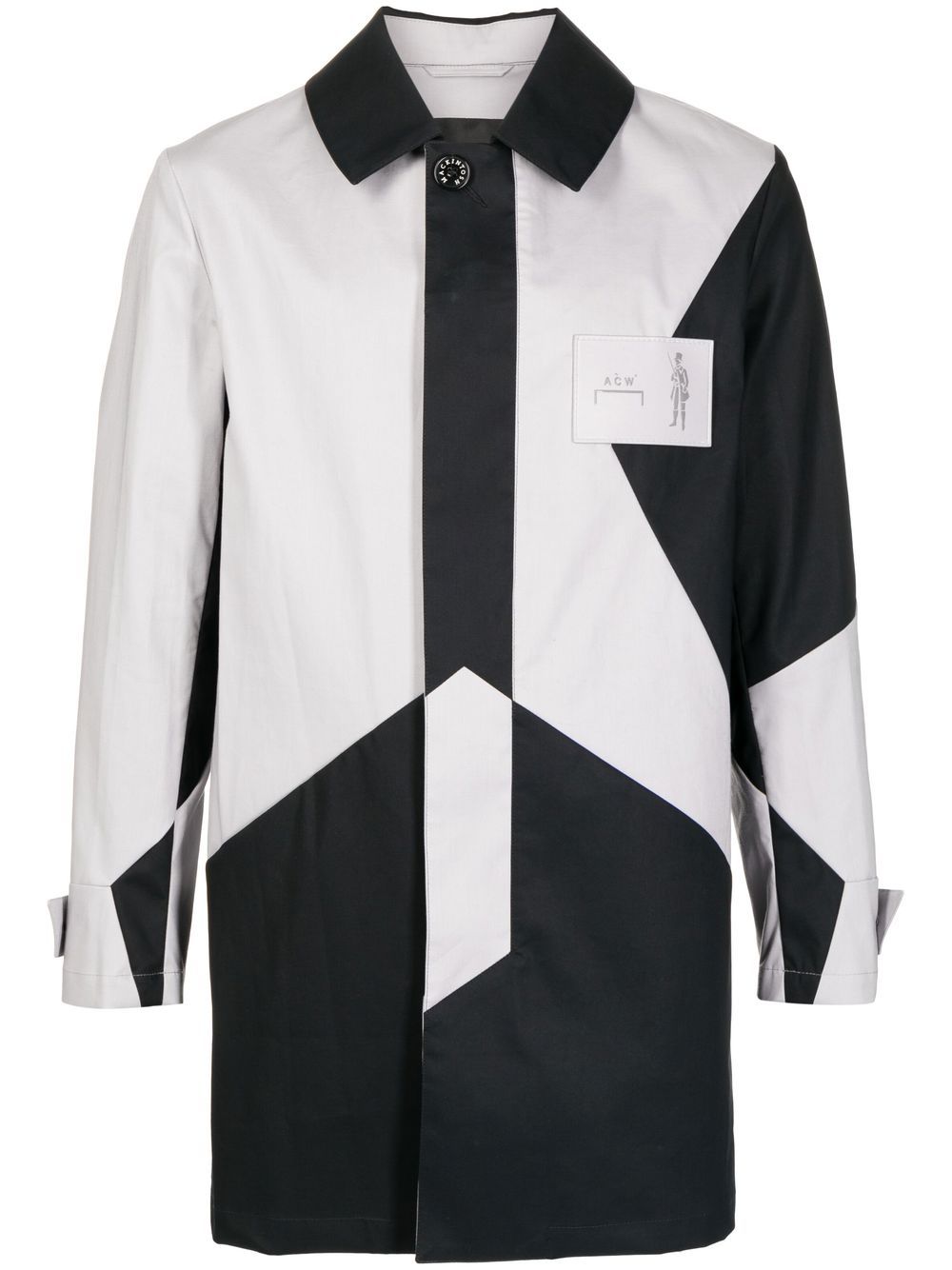 X Mackintosh geometric panelled jacket