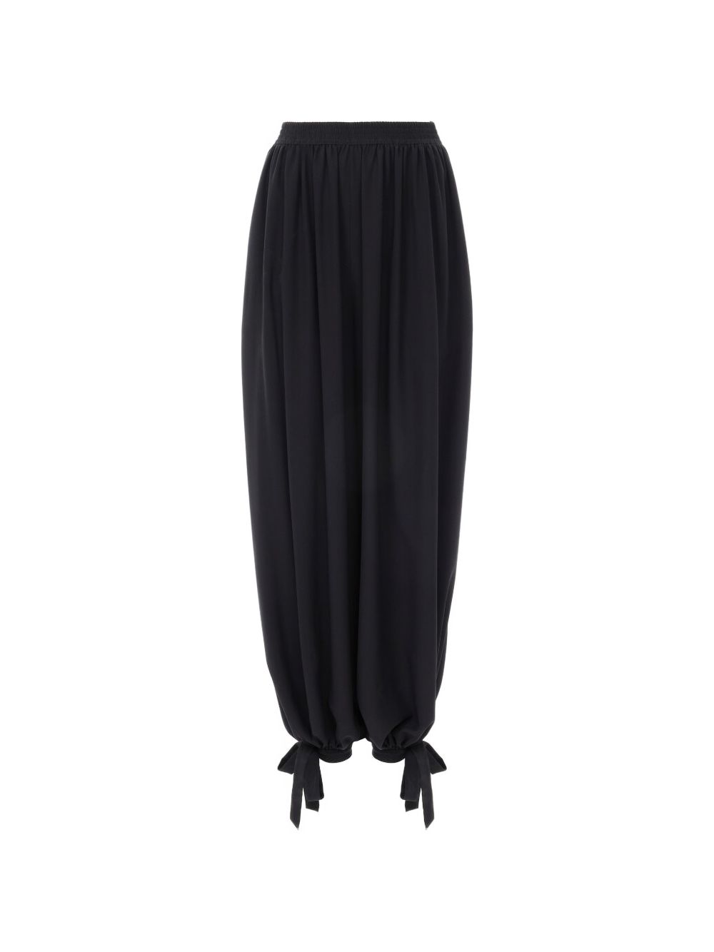 Silk Tapered Trousers — Black