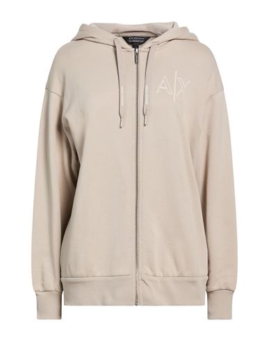 Woman Sweatshirt Sand Size M Cotton, Polyester, Elastane