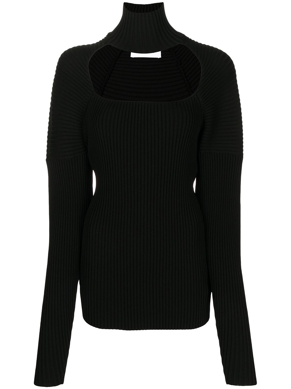 Ribbed-knit cut-out jumper - Black