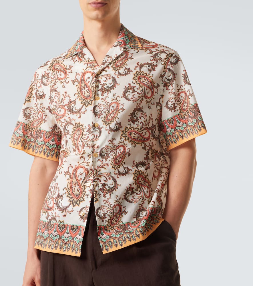Paisley cotton bowling shirt