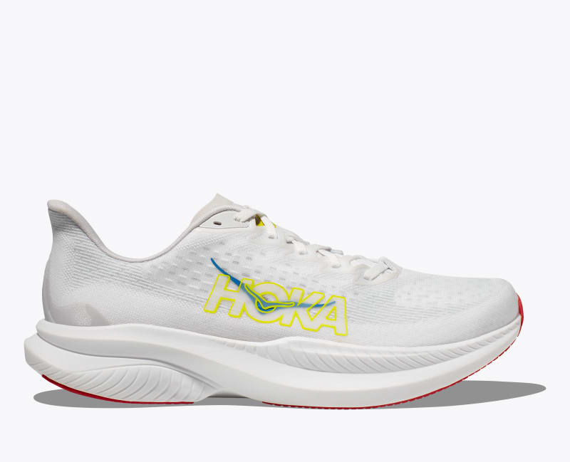 HOKA Men's Mach 6 Shoes in White/Nimbus Cloud