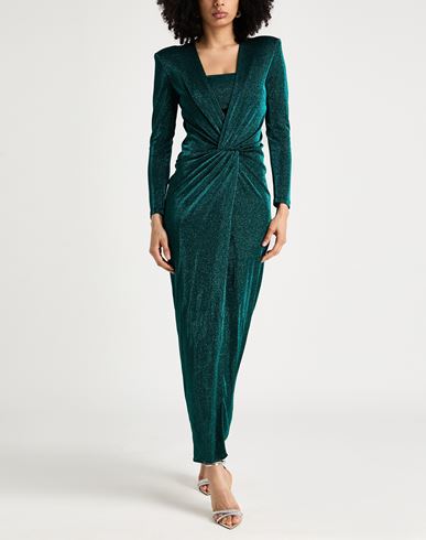 Woman Maxi dress Emerald green Size 2 Polyamide, Metallic fiber