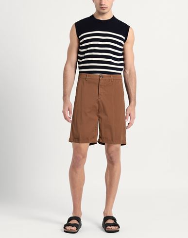 Man Shorts & Bermuda Shorts Brown Size 30 Cotton