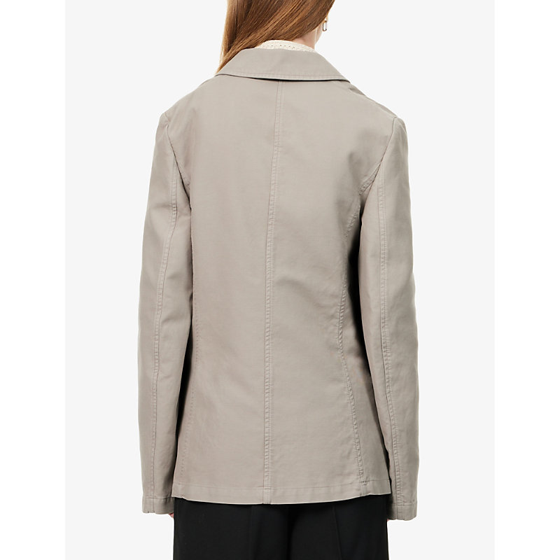 Womens Dove Tie-front Organic-cotton Blazer