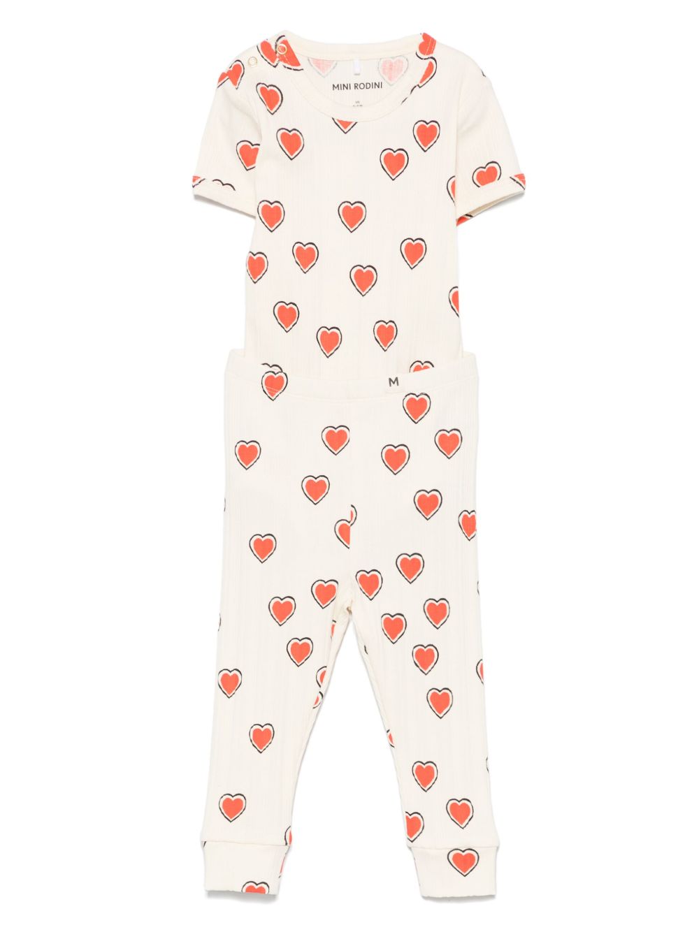 Mini Rodini heart-print tracksuit - Neutrals