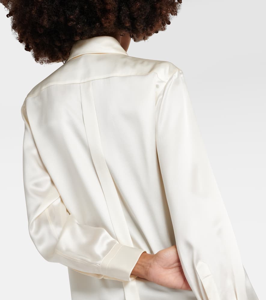Paneled silk shirt