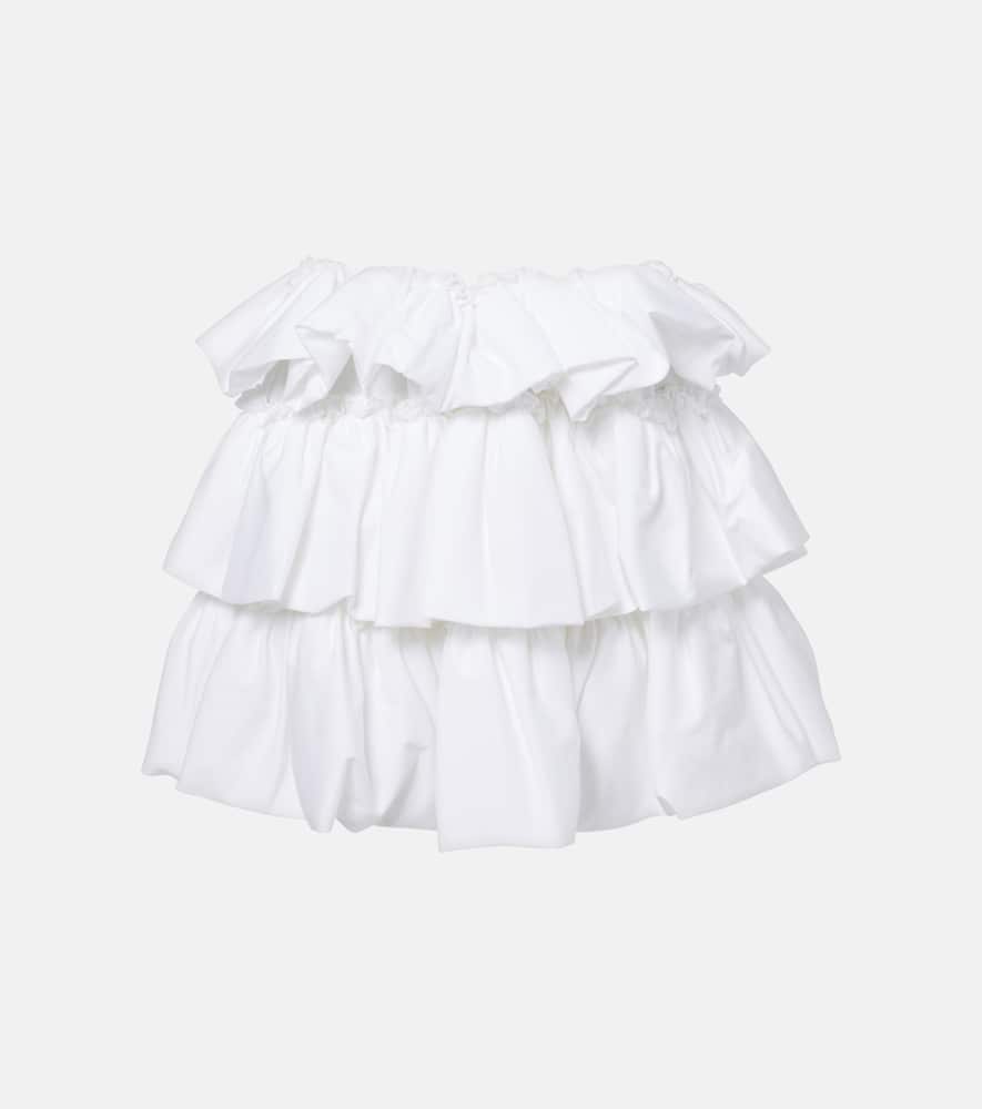 Tiered cotton miniskirt
