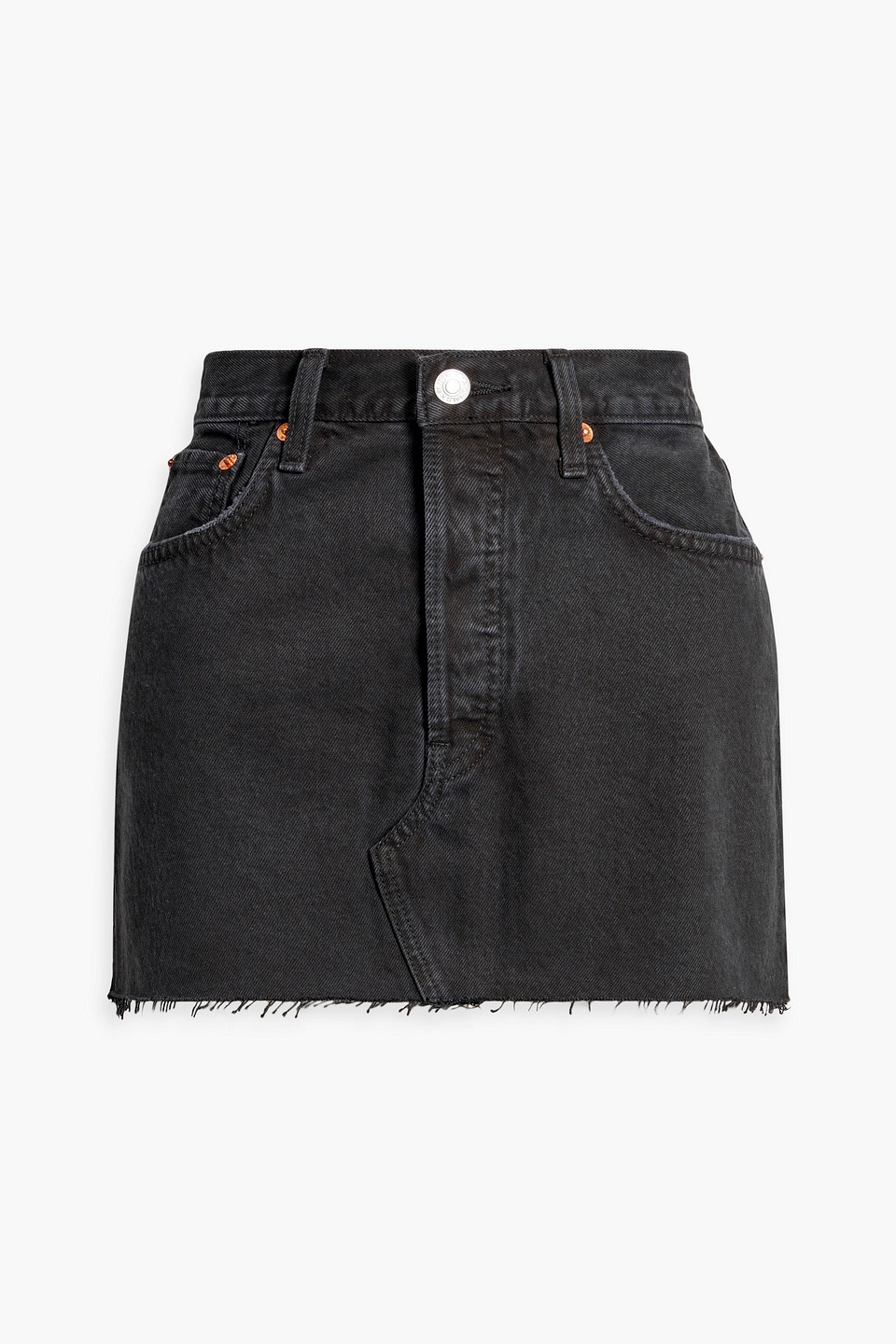 90s frayed denim mini skirt