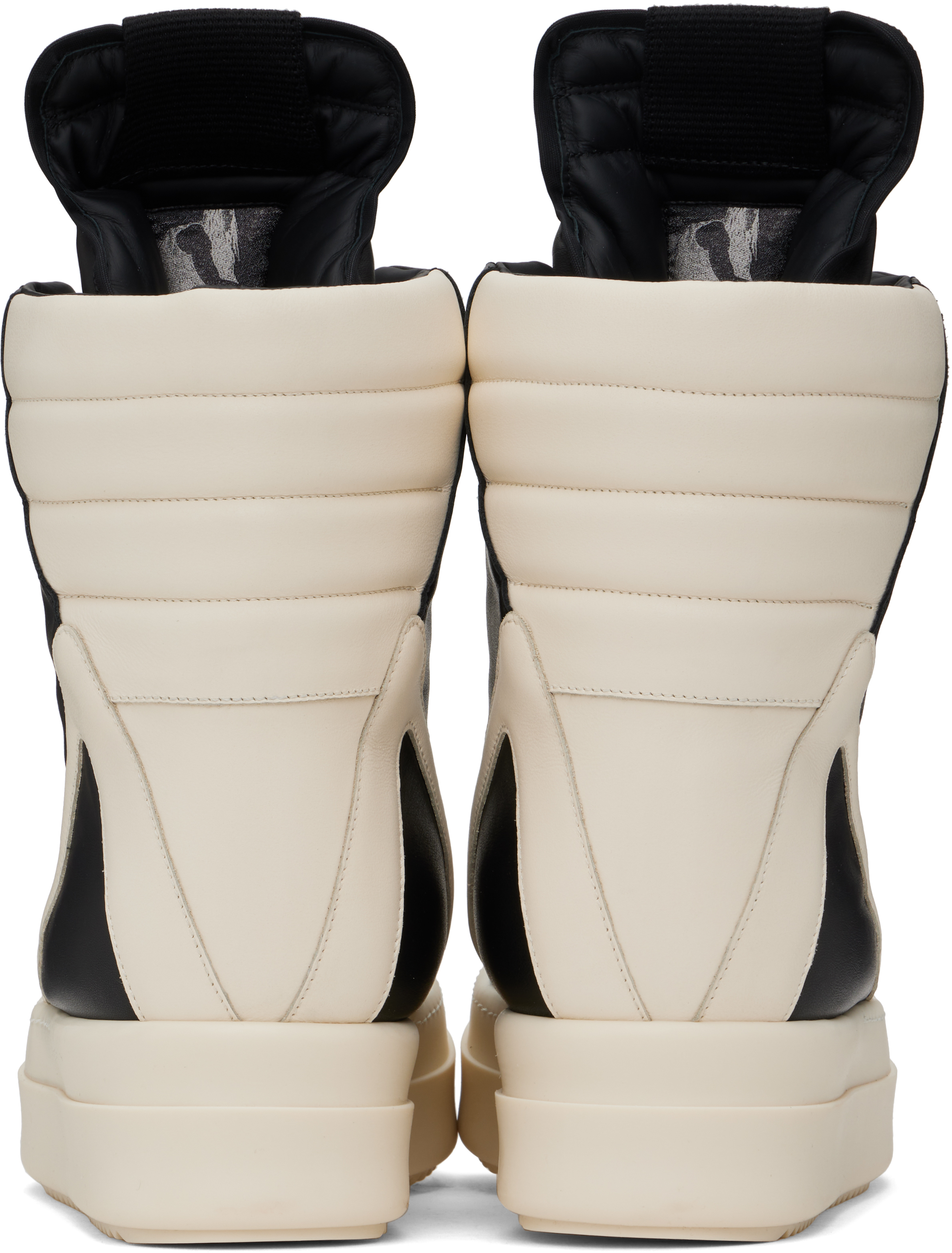 Rick Owens Black & Off-White Hollywood Mega Geobasket Sneakers