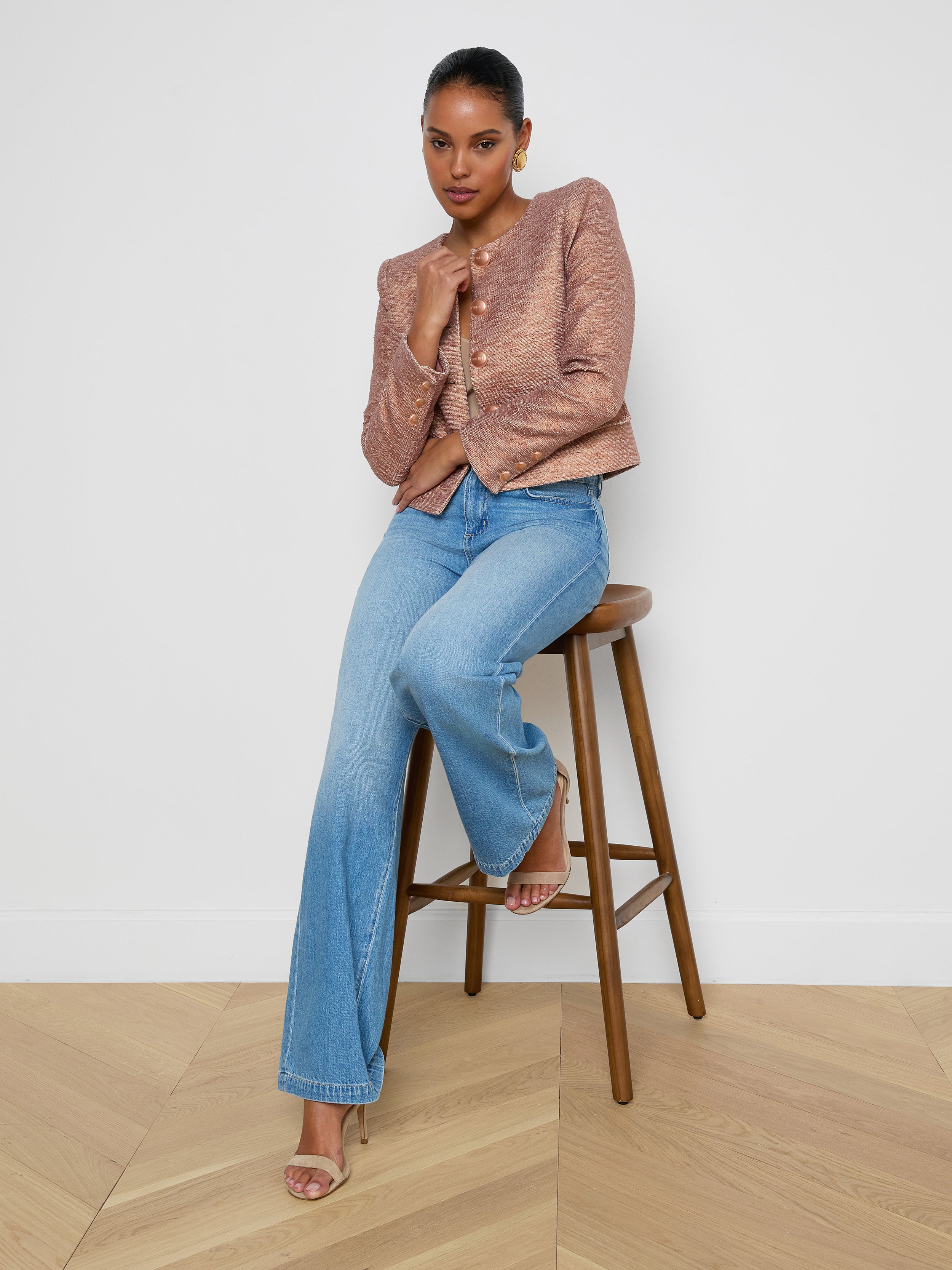 Zell Tweed Jacket In Light Auburn