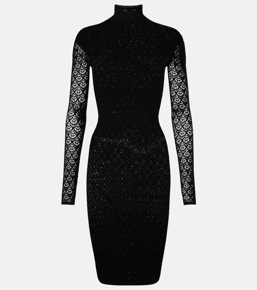 Knitted semi-sheer minidress