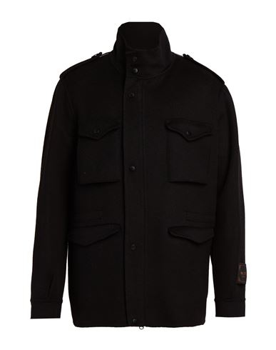 Paltò Fabbrica Man Coat Black Size 40 Wool, Nylon
