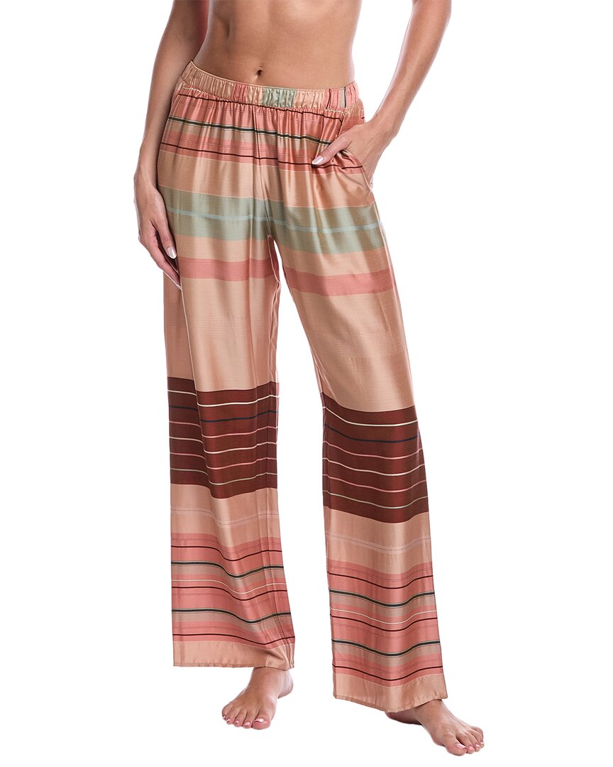 Striped Colorblocked Silk-Blend Pant