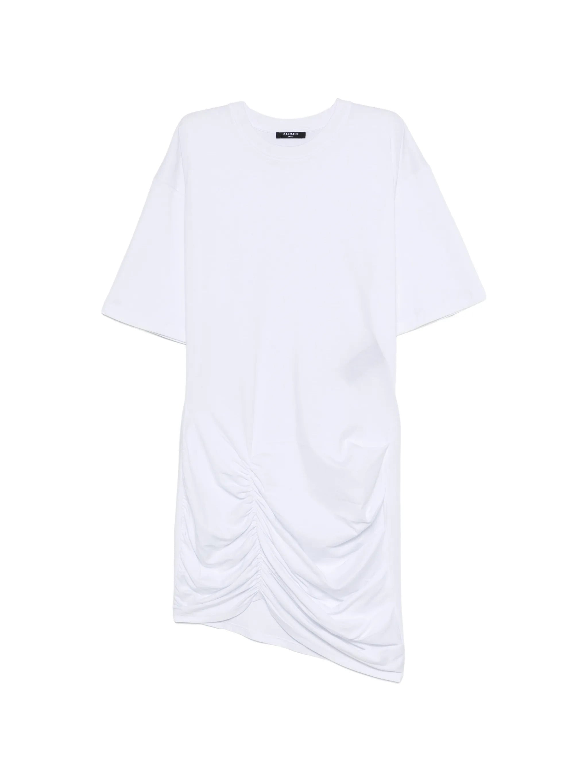 Round-Neck Short-Sleeve Cotton Top with Back Logo Print