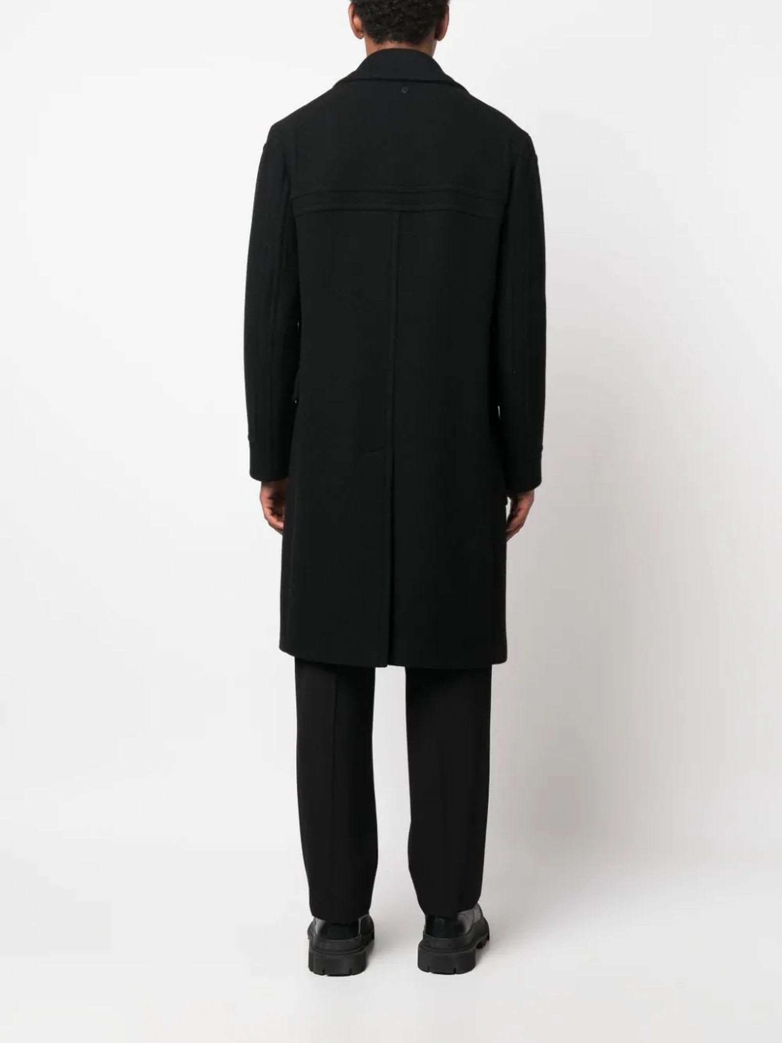Black Virgin Wool Blend Coat