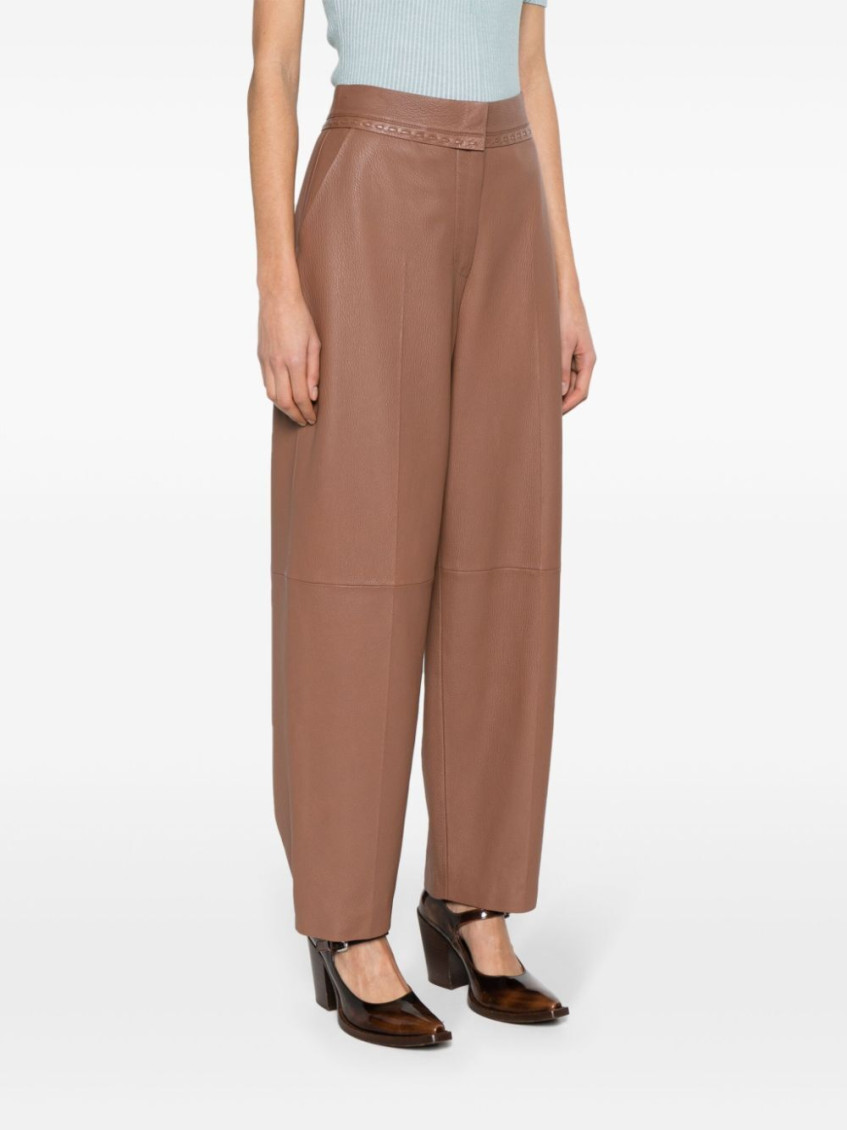 Brown Classic Straight Fit Pants