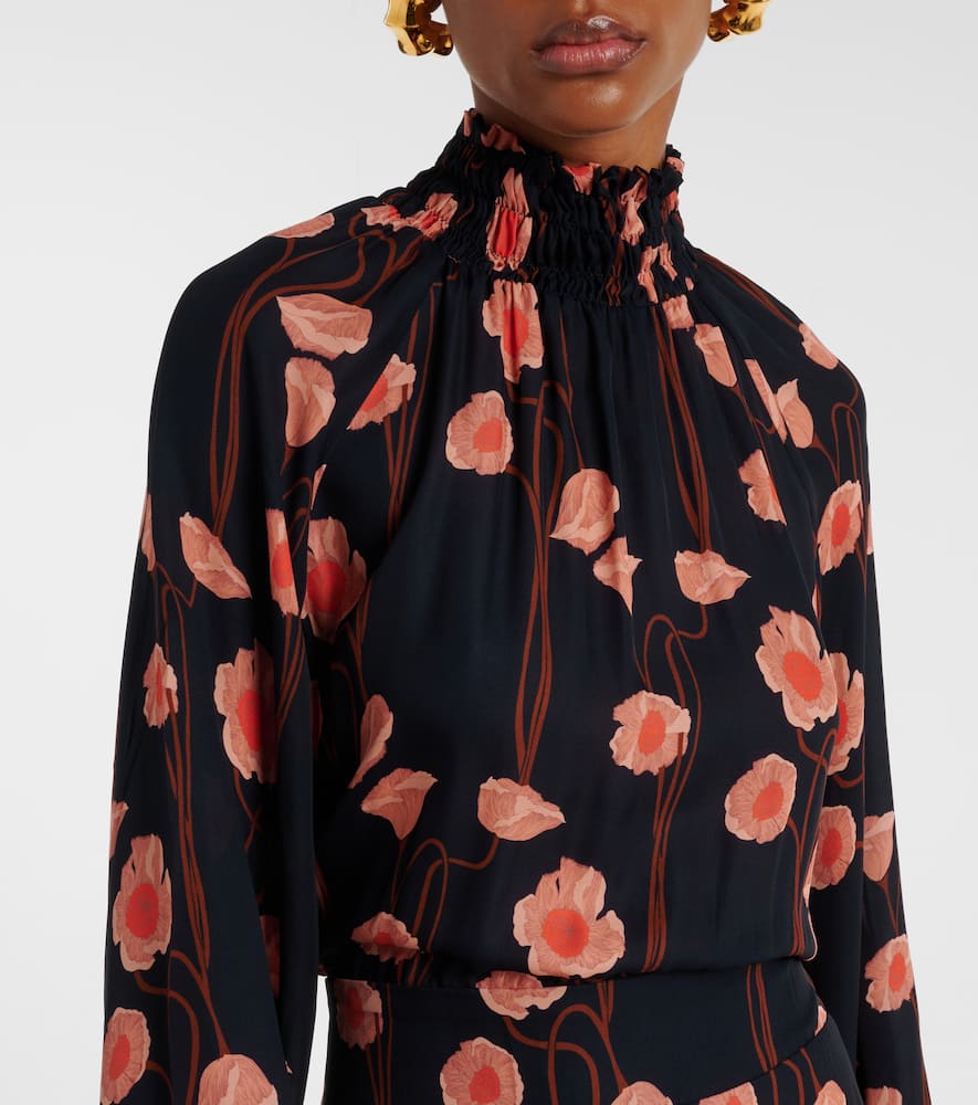 Floral silk georgette midi dress