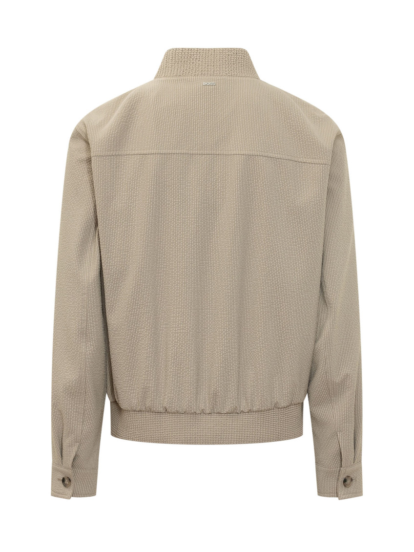 Beige Mock Collar Jacket
