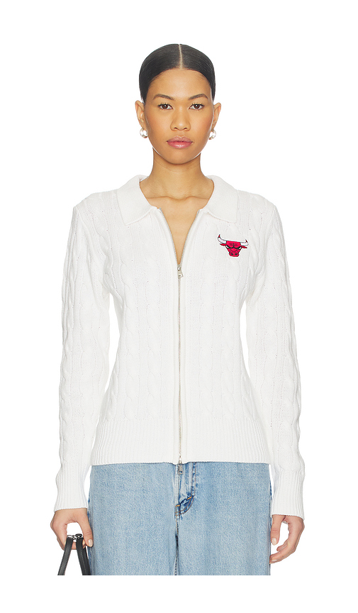 Terez x REVOLVE 49ers Zip Knit Cardigan in White. XS also in XXS, M