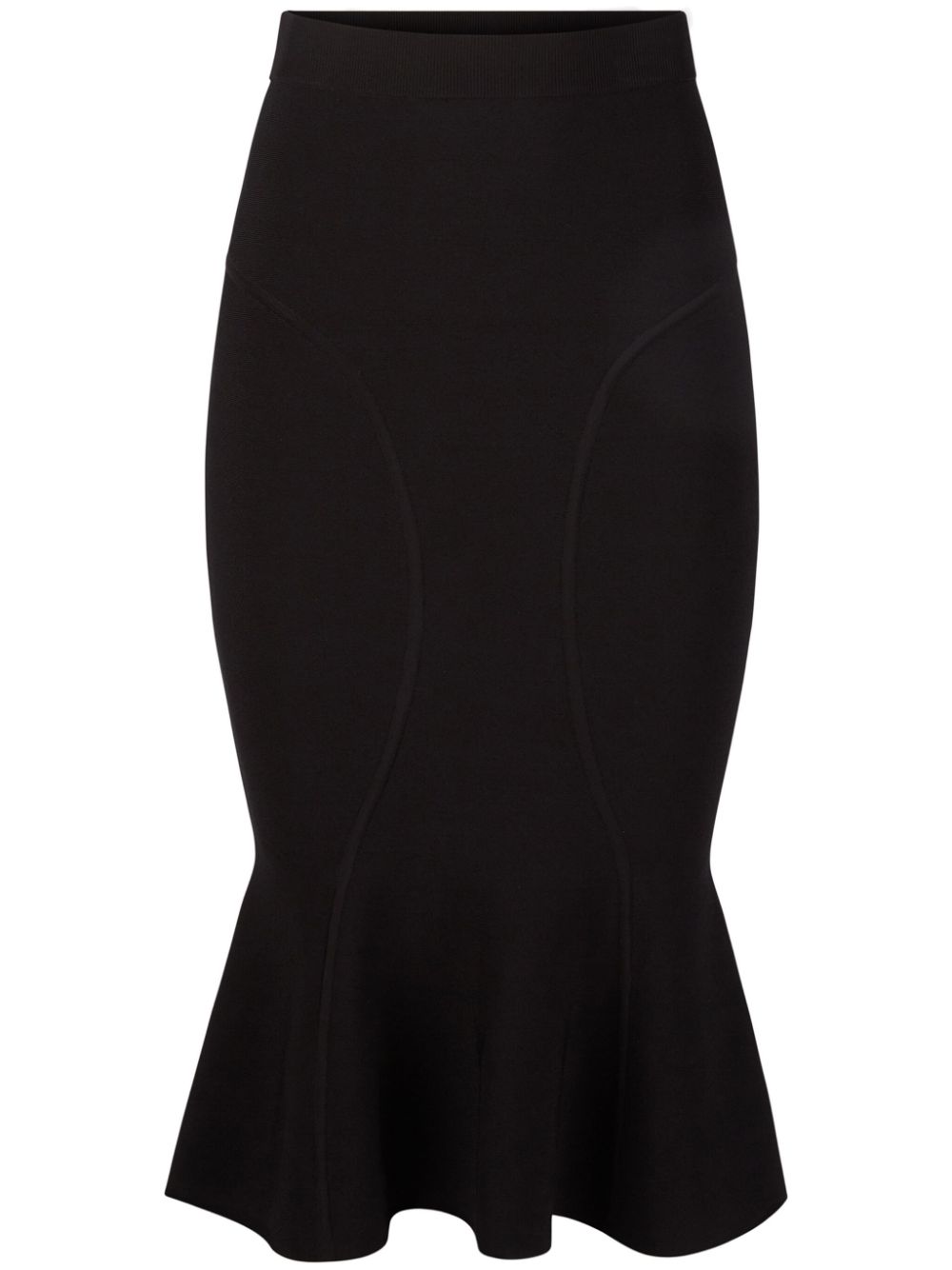 High-waisted mermaid midi skirt - Black