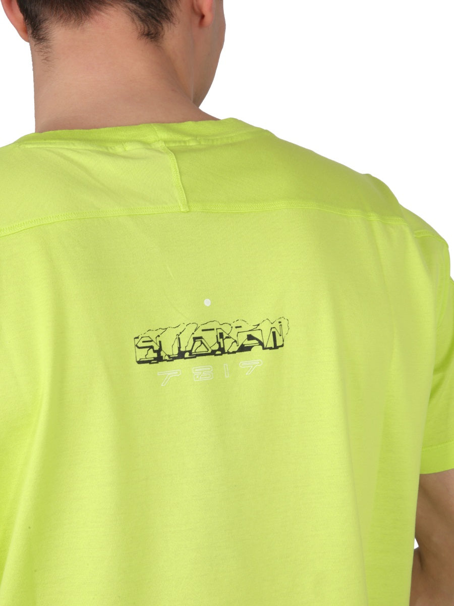 Stone Island Shadow Project Men's "shadow Project" Printed T-Shirt in Green | Size Large | 78192012AV2051