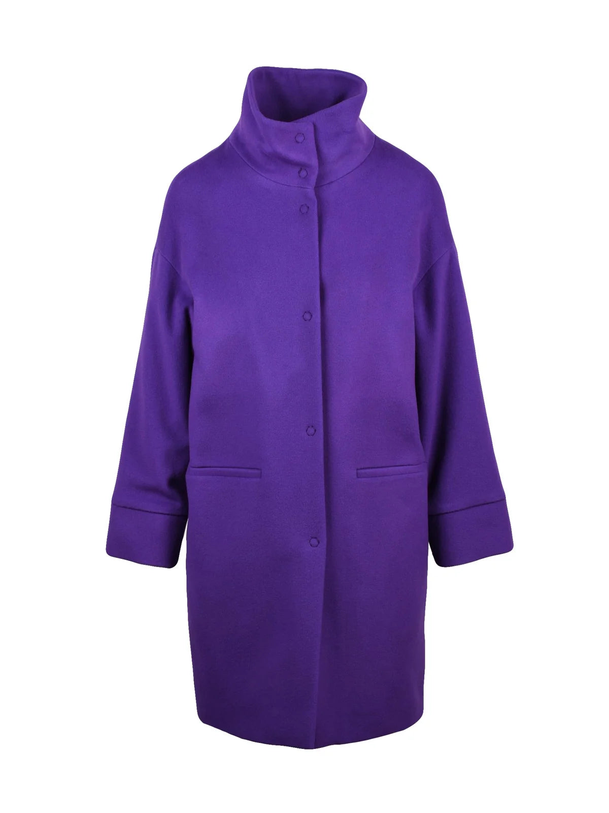 Purple Virgin Wool-Blend Coat