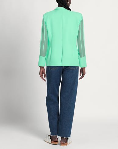 Woman Blazer Green Size 6 Polyester, Elastane