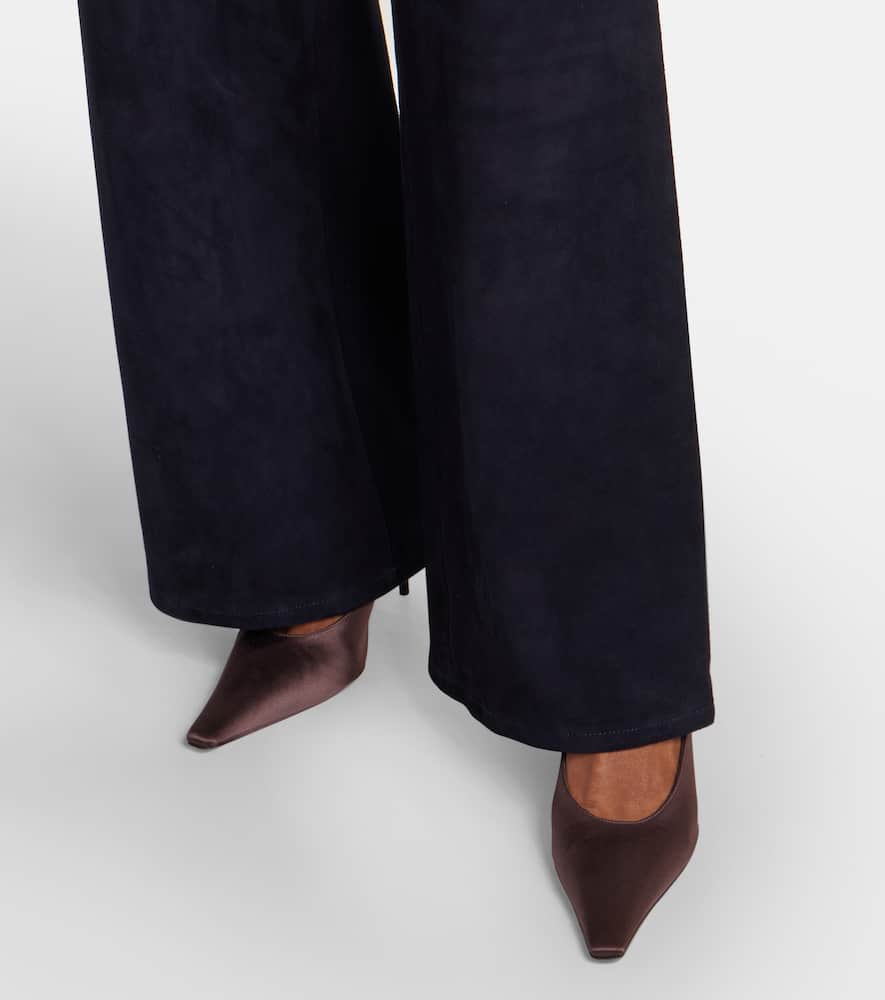 Mytheo high-rise suede wide-leg pants