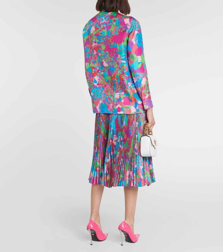 X Dua Lipa Floral Summer silk twill shirt