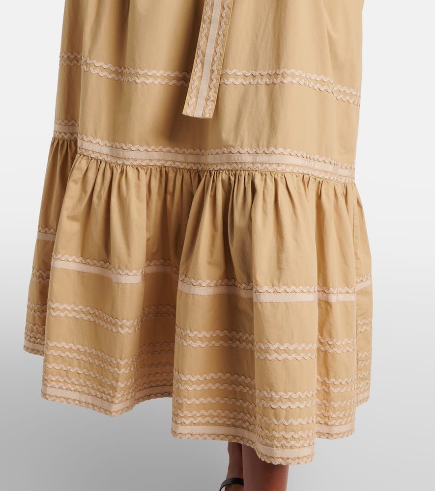 Lucian ruffled cotton midi dress