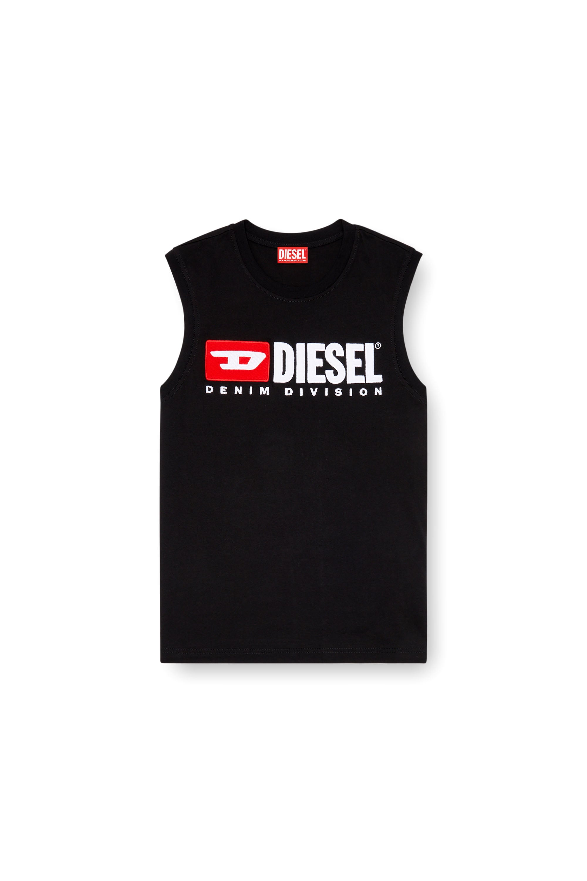 Tank top with chest logo print - T-Shirts - Man - Black