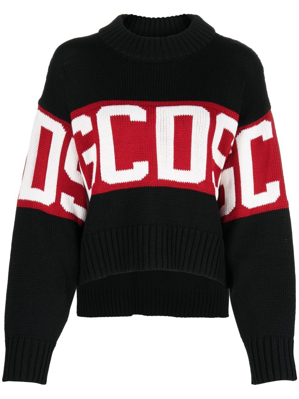 Intarsia-knit wool-blend jumper - Pink