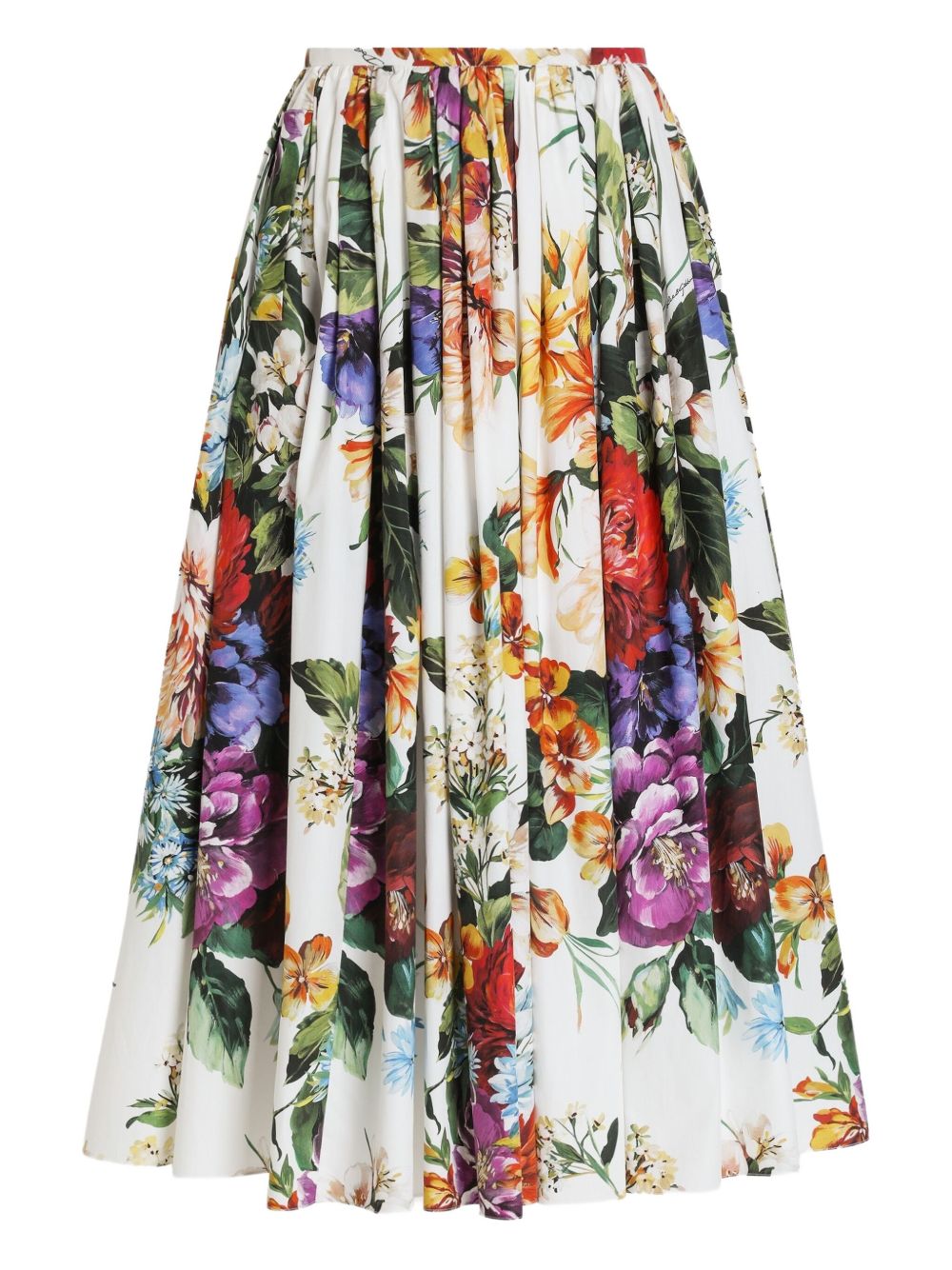 Cotton midi skirt - White