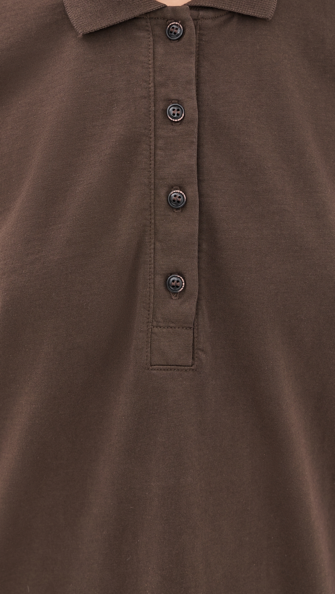 Long Sleeve Oversized Polo Tee Americano