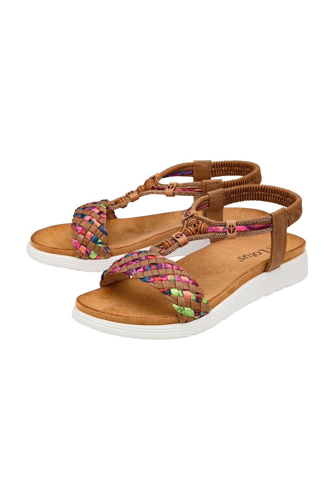 Lotus 'russo' Flat Slip-On Sandals In Tan