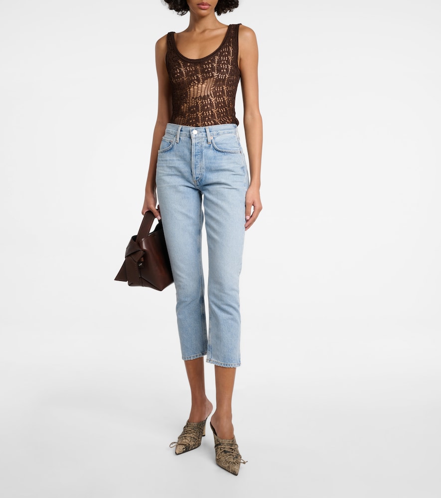Riley high-rise cropped straight jeans