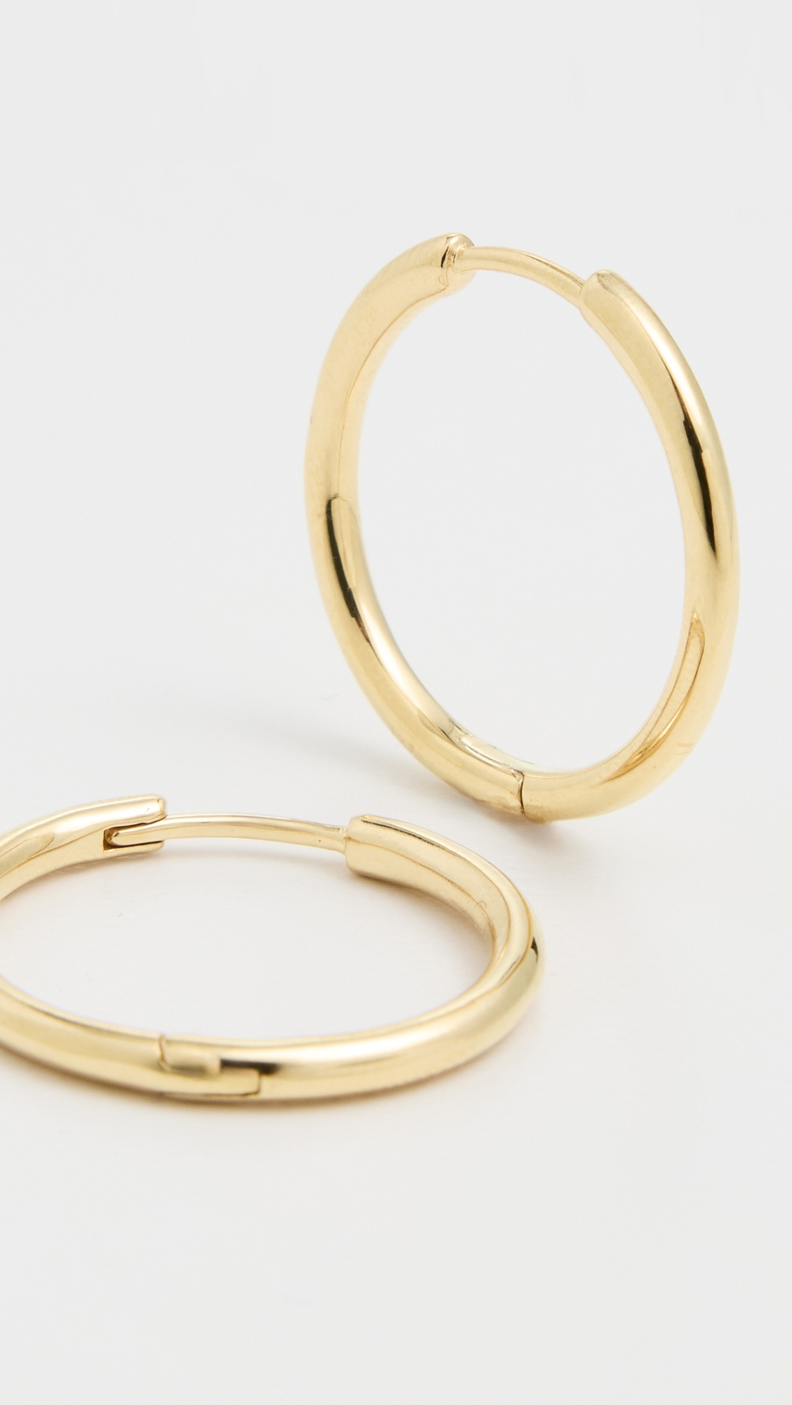 Demi Skinny Medium Hoop Earrings 14K Gold One Size