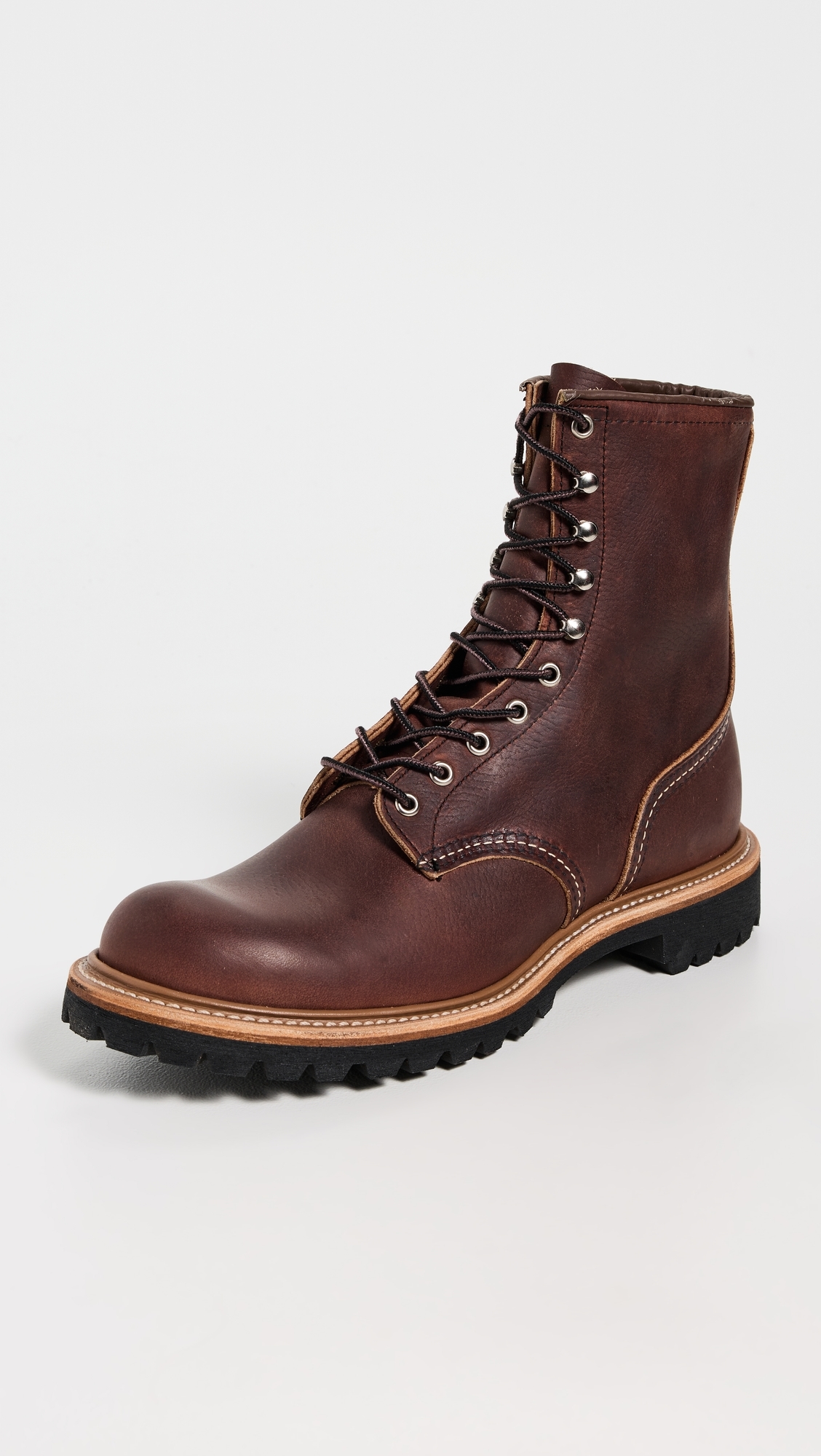 8-Inch Logger Oil Slick Leather Boots Briar Oil Slick