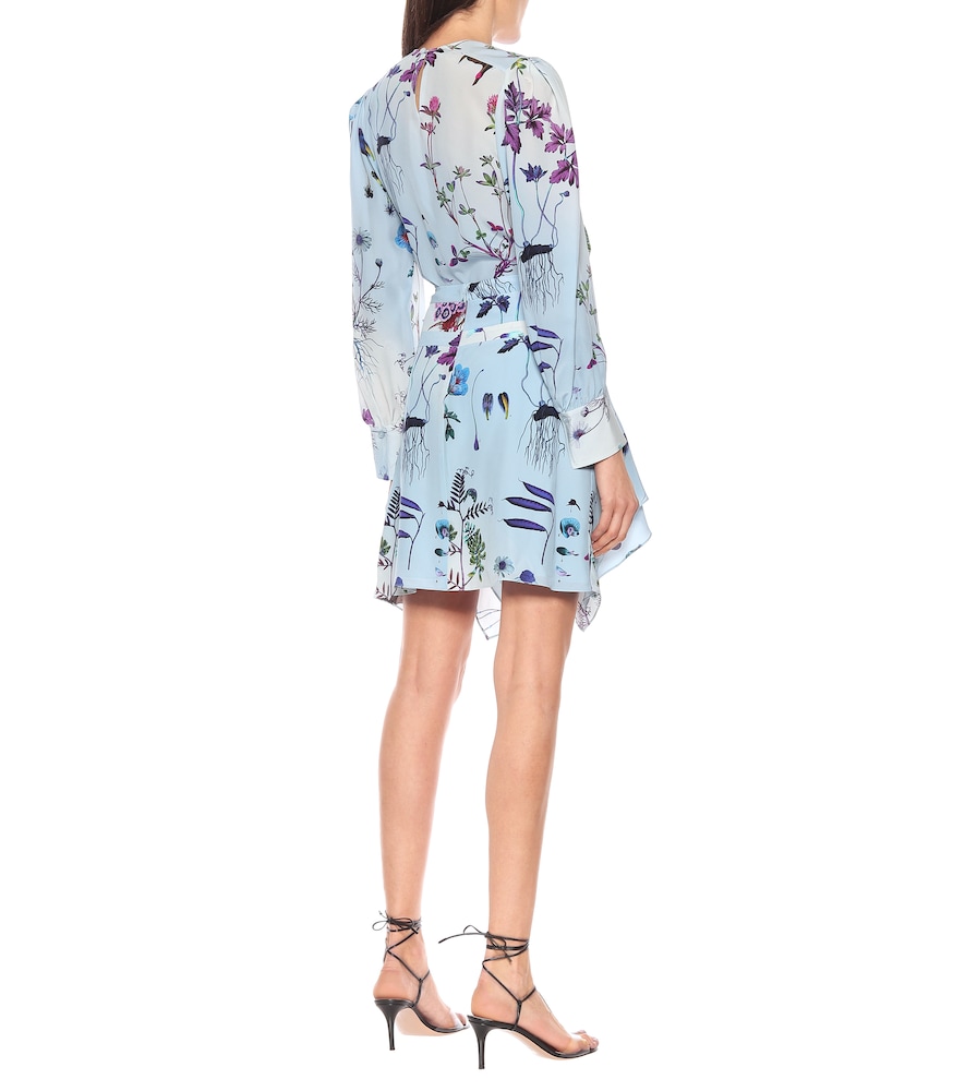 Floral silk miniskirt