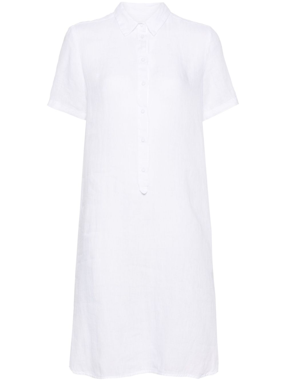Short-sleeve linen shirtdress - White