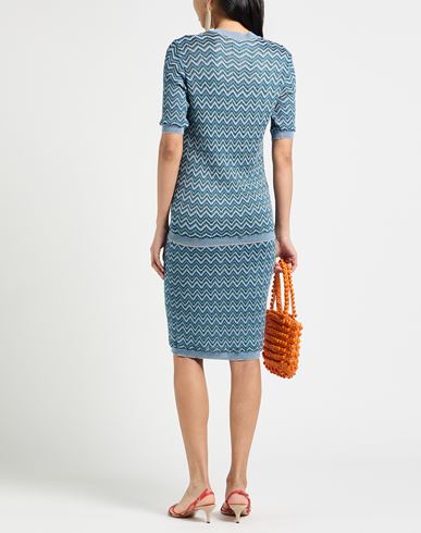 Woman Mini dress Light blue Size L Viscose, Cotton, Wool, Metallic fiber, Polyamide