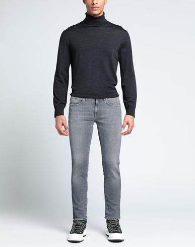 Man Jeans Grey Size 34 Cotton, Elastane