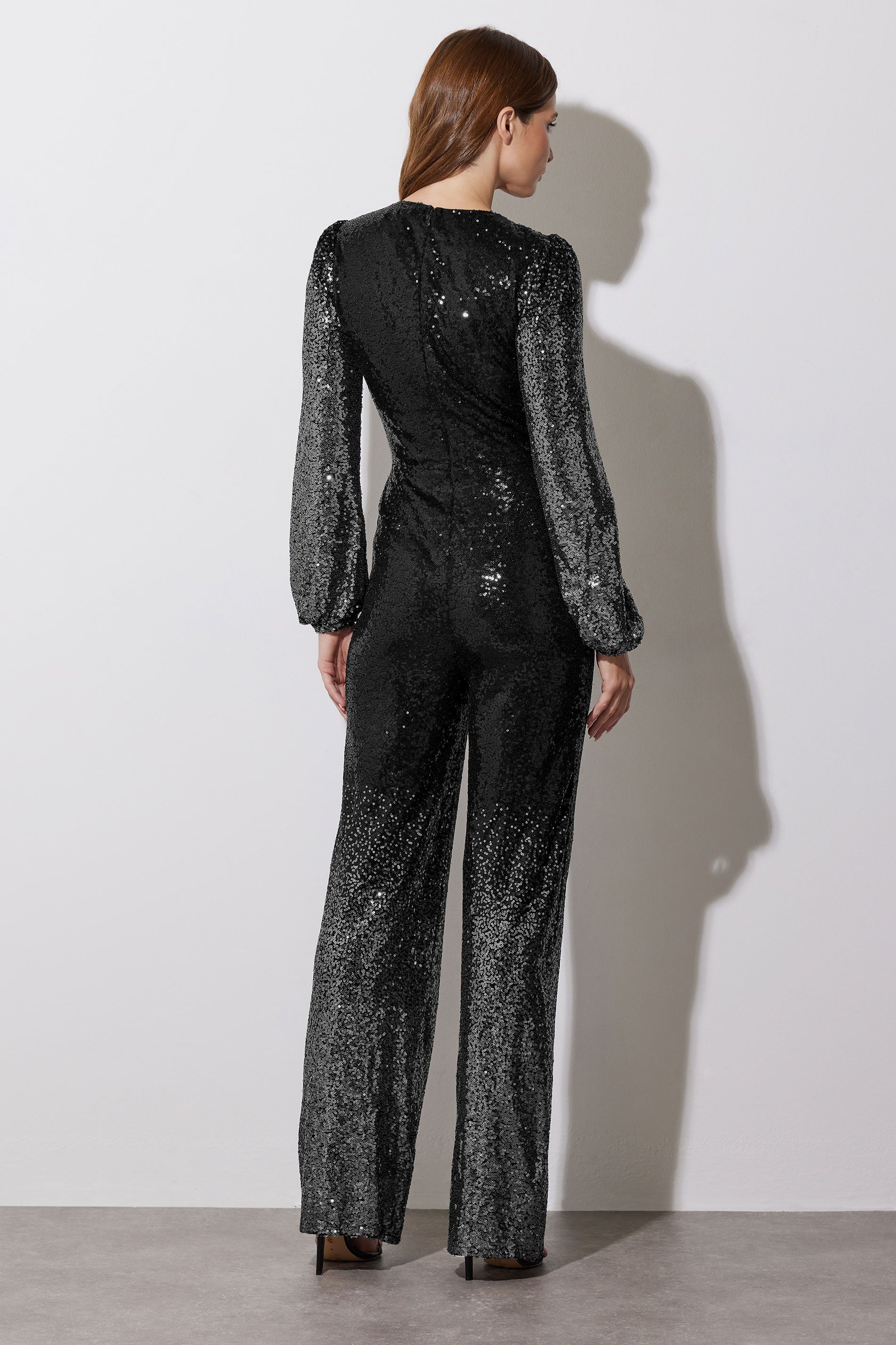 Star by Julien Macdonald Women's Ombre Sequin Jumpsuit in Black