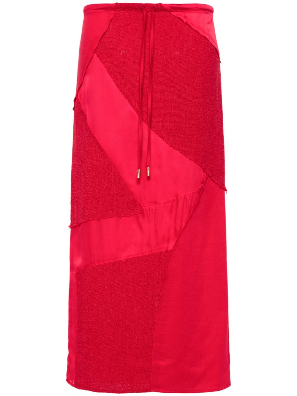 Patchwork midi skirt - Red