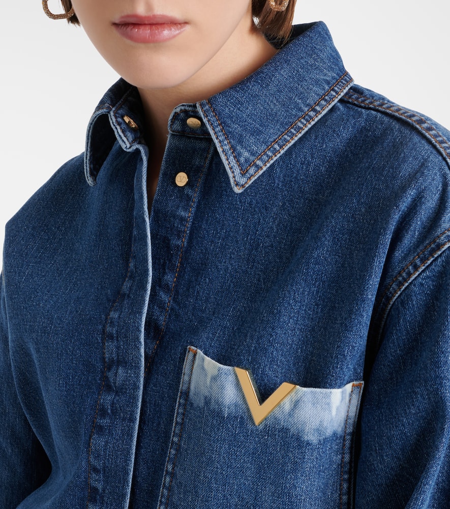 VGold distressed denim shirt