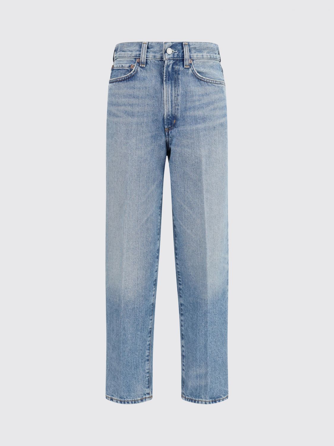 Mid-Rise Straight Jeans in Pure Cotton Denim