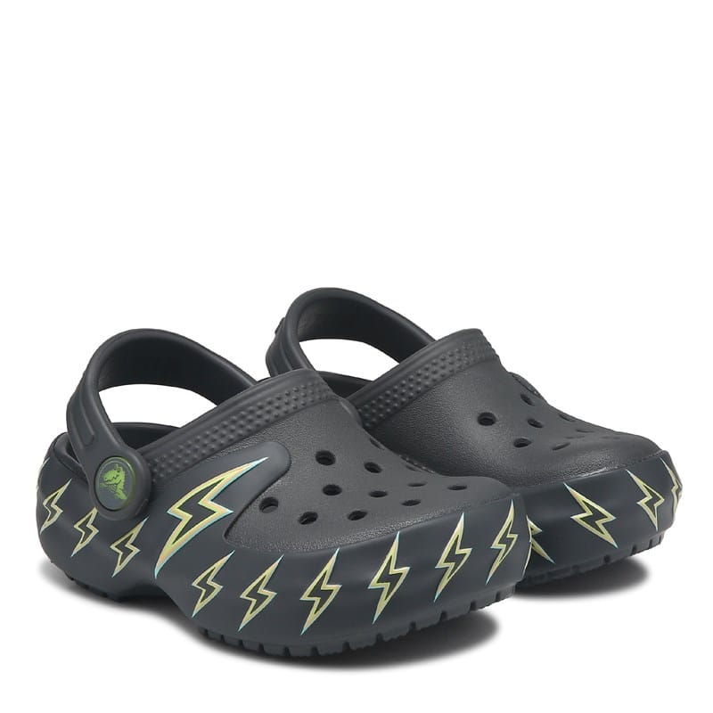 Kids' Graphic Light Up Classic Clog Toddler Shoes (Carbon Grey)